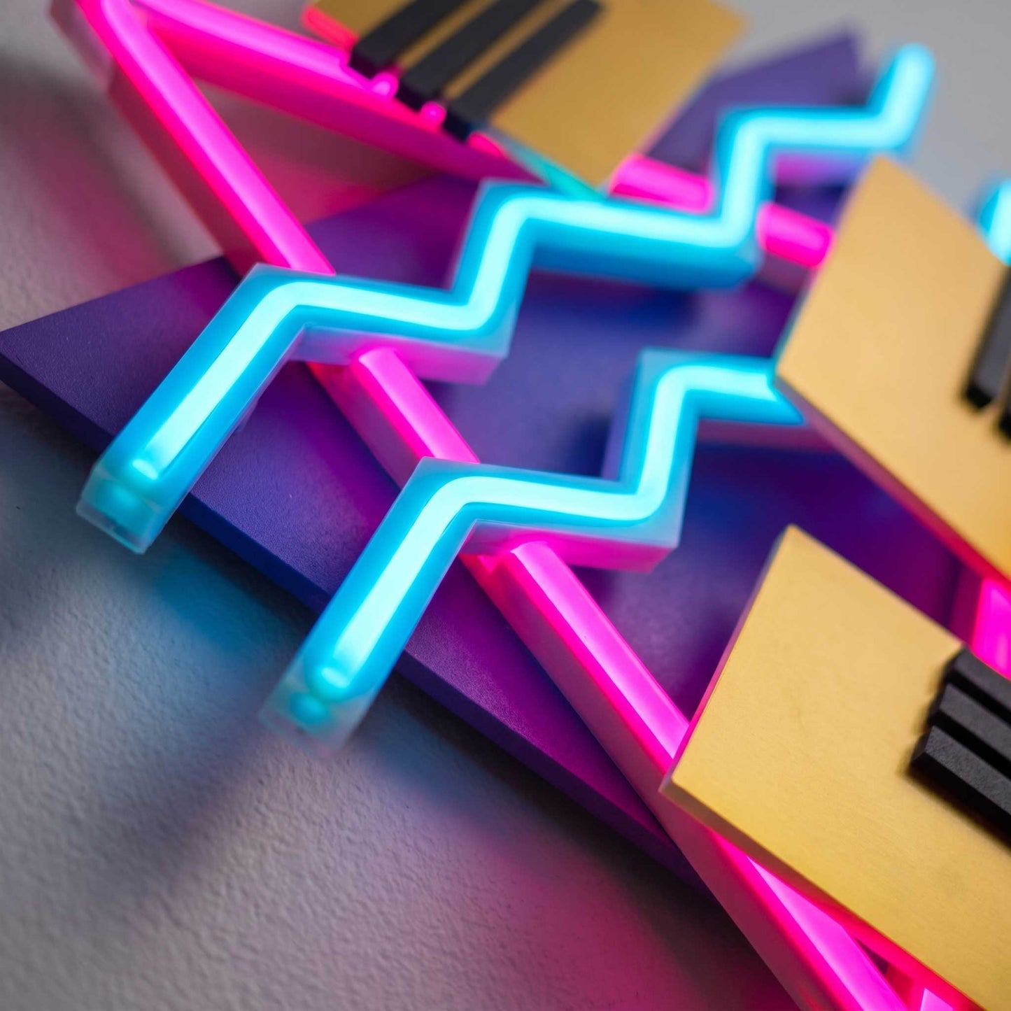LED Neon Wall Art, The TripTik Neon Retro 80s 90s Vaporwave Sign, Memphis Geometric Light Up Decor, Handmade